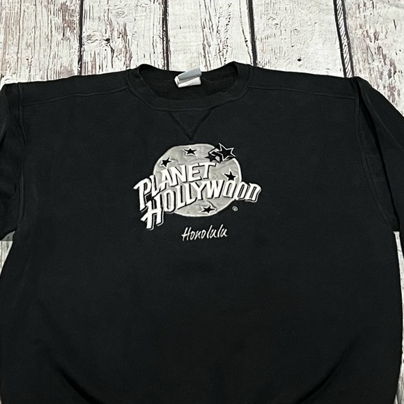 Vintage 90s Planet Hollywood Honolulu Hawaii Made in USA Crewneck Sweatshirt - Picture 2 of 5
